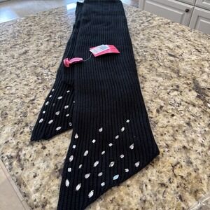 Betsy Johnson New W/Tags Trendy Bling Jam Long‎ Wrap Scarf - Black  Soft.  4098